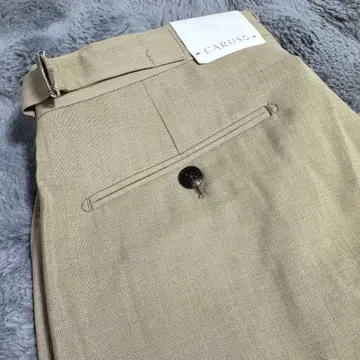 택 포함 미사용 CARUSO 카루소 슬랙스 팬츠 베이지 46 미재단