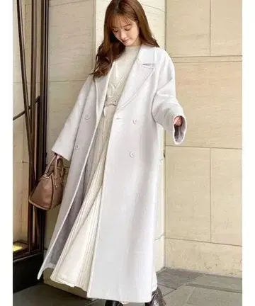 머큐리 듀오 울 혼방 더블 브레스트 롱 코트