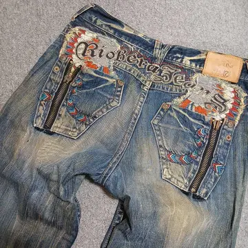 Rioberta Jeans 자수 데님 팬츠