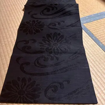 오비 자수 블랙 오비 포멀 상복용 오비 귀여운 패턴