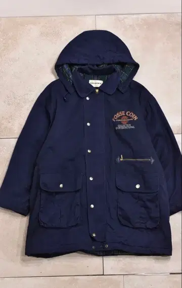 FOSSECOIN 체크 라이너 코트 구제 의류 아우터 자켓