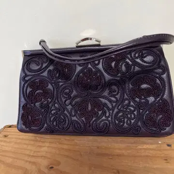 퍼플 자수 클러치, 핸드백 2way 파티 백 시빌라 스타일