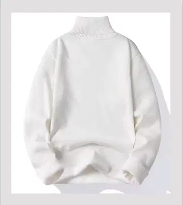 [ 팔로우 할인 있음 ] 안감 플리스 터틀넥 니트 스웨터 화이트 방한