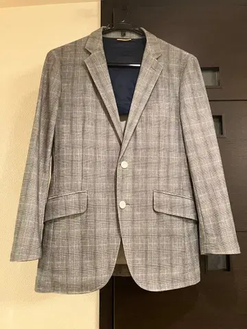 다케오 키쿠치 그레이 계열 체크 테일러드 자켓 스트레치