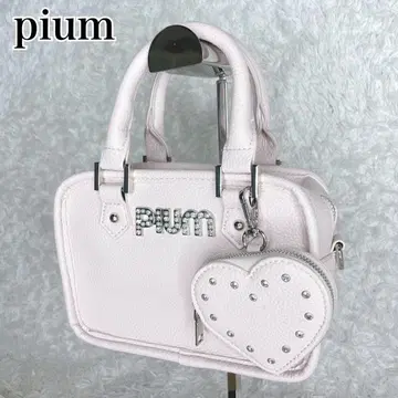 새상품급 pium 하트 파우치 포함 미니 보스턴 백 핑크 현행