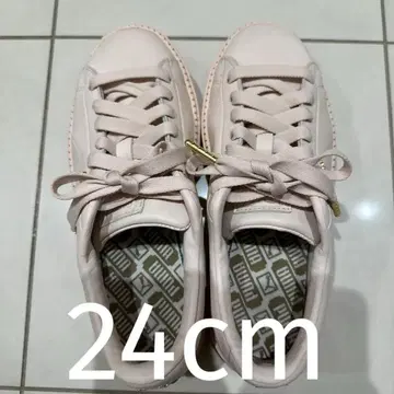 PUMA 핑크 가죽 스니커즈