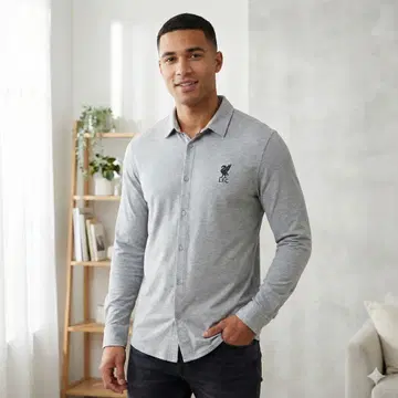 리버풀 FC 그레이 버튼 다운 셔츠 XL LFC