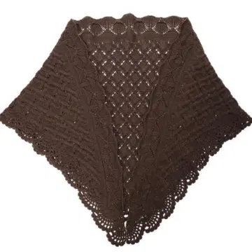 새상품 사만사 모스모스 트라이앵글 니트 스톨 다크 브라운