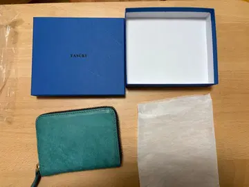 TASUKI 터콰이즈 가죽 이단 접이식 지갑