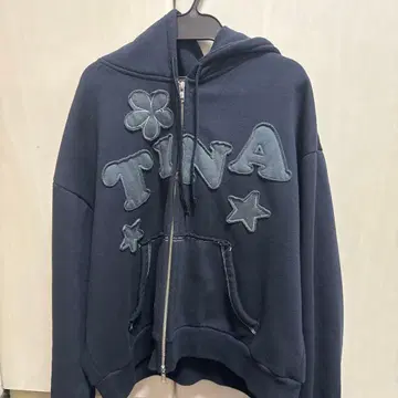 TINA:JOJUN 속기모 로고 패치워크 후디