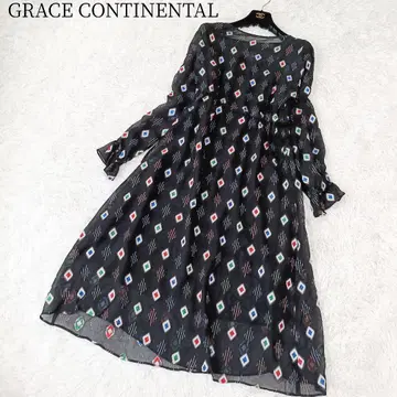 미사용 새상품 [ 그레이스 콘티넨탈 ] 라메 자카드 조젯 원피스 올 패턴
