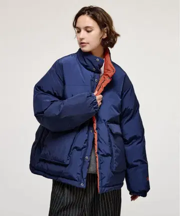 WETTEMPT 리버서블 바이컬러 패딩 블루종 / 네이비 오렌지