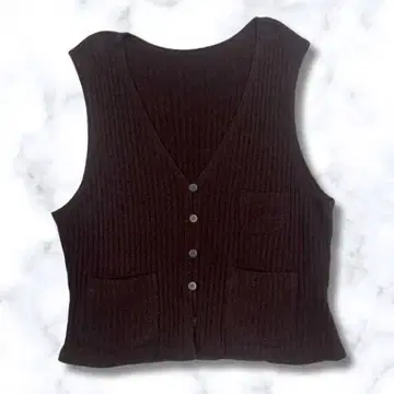 니트 베스트 V넥 다크 브라운 여성용 9호 가을 겨울 캐주얼