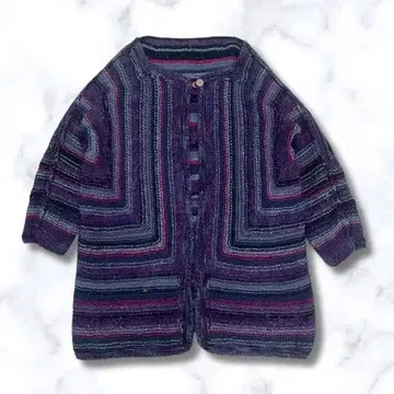 가디건 보라색 계열 퍼플 스트라이프 남성용 개성파 캐주얼