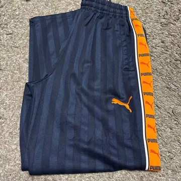 PUMA 푸마 하의 저지 푸저 로고 사이즈 M 스트라이프 네이비