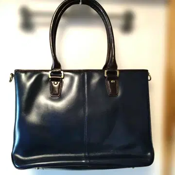 GOLD MEN 네이비&다크 브라운 천연 가죽 비즈니스 백 벨트 포함