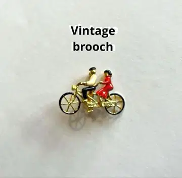 자전거의 두 사람 Vintage brooch 레어