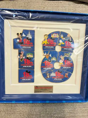 도쿄 디즈니랜드 18주년 기념 핀 배지 세트