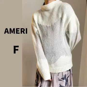 AMERI UND MOHAIR WAVE LINE KNIT TOP