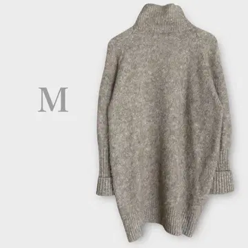 하이넥 니트 롱 원피스 울 혼방 모카 M 심플