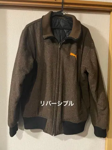 PUMA 헤링본 무늬 집업 자켓 리버서블