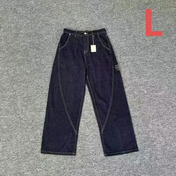 Mertra 다크 데님 스트레이트 레그 팬츠 L 택 포함 새상품