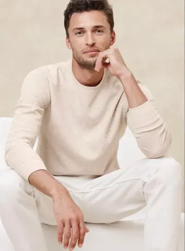 바나나리퍼블릭 와플 니트 서멀 셔츠