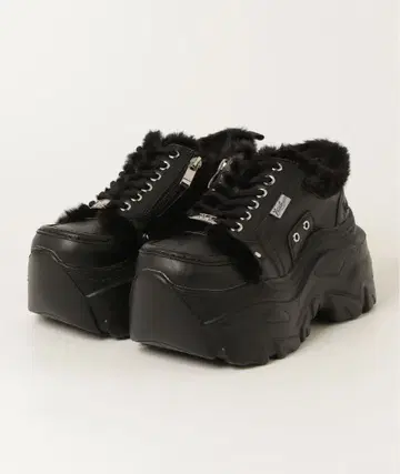 요스케 볼륨 밑창 무스탕 보아 레이스업 스니커즈 통굽