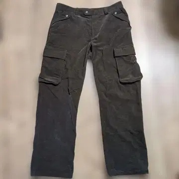 밀라 쇤 다크 브라운 카고 팬츠 사이드 포켓 포함