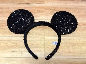 [ 미사용 새상품 ] 미키마우스 머리띠 블랙 스팽글