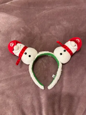 눈사람 귀 머리띠 마리오 디자인