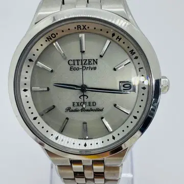 CITIZEN 시티즌 데이트 EXCEED 에코 드라이브 실버 손목시계