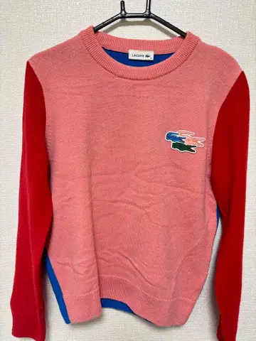 LACOSTE 더블 악어 로고 크루넥 스웨터 36