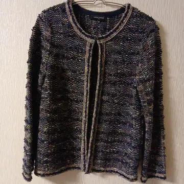 [ 미사용 ] UNITEDARROWS 트위드 니트 자켓 네이비 계열