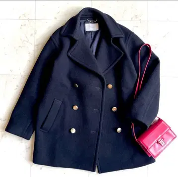 프레임워크 P 코트 울 코트 더블 브레스트 골드 버튼 네이비 다크 네이비