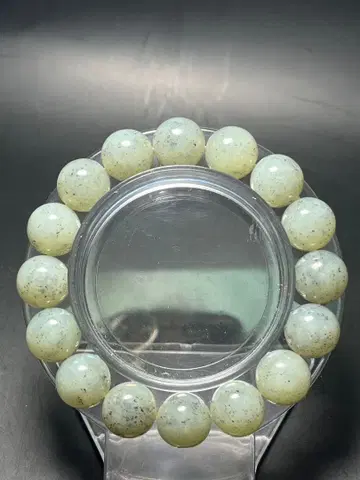 화전옥 팔찌 12mm 구슬 신장산 청화점묵01