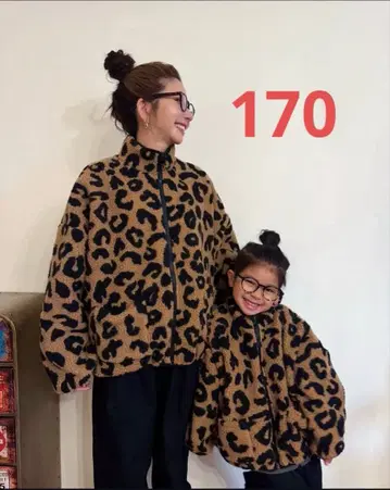 시마무라 AMBER ROAR 레오파드 무늬 플리스 보아 자켓 170