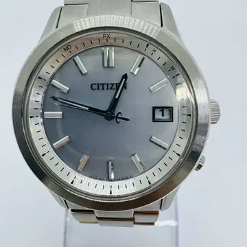 CITIZEN 시티즌 데이트 에코 드라이브 실버 다이얼 손목시계