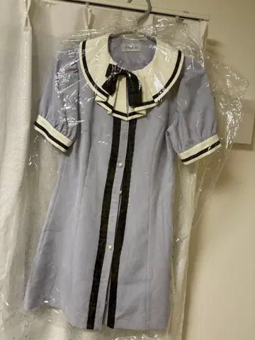 BUBBLES 세일러 카라 미니 원피스 반팔 라이트 블루