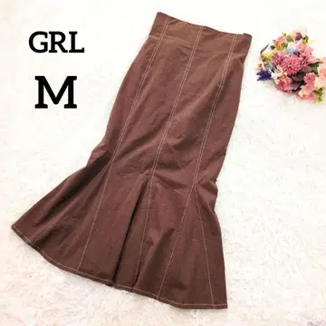 새상품급 그레일 머메이드 스커트 롱 브라운 M 스트레치 6088