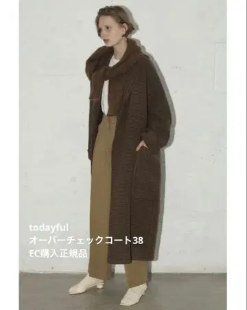 TODAYFUL 오버 체크 코트 사이즈 38
