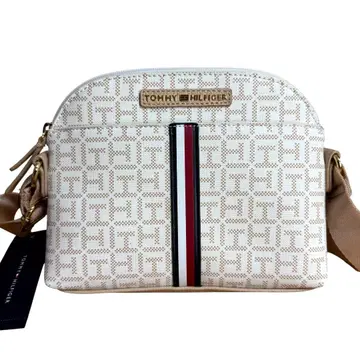 새상품 타미힐피거 숄더백 화이트 트리콜로 모노그램
