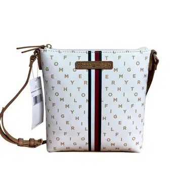 새상품 타미힐피거 숄더백 화이트 트리콜로 모노그램