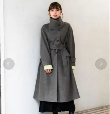 새상품급 다크 그레이 스텐카라 코트 허리 벨트 포함