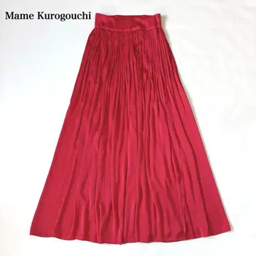 귀여운 마메쿠로구치 플리츠 랩스커트 랩 스커트 S 사이즈 빨간색