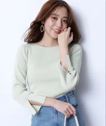 JUSGLITTY 심플 보트 리브 니트