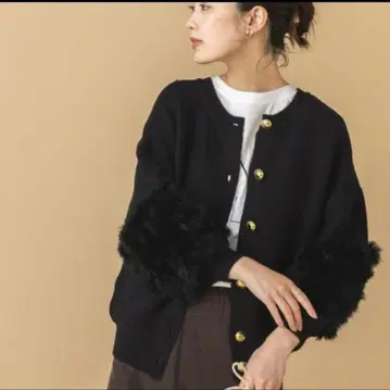 전후 2WAY 소매 퍼 가디건