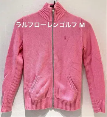 새상품급 랄프 로렌 골프 핑크 집업 가디건 M