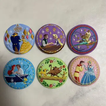 디즈니 자수 캔뱃지 6개 세트