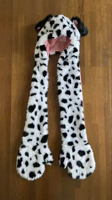 디즈니 101마리 달마시안 패턴 퍼 모자